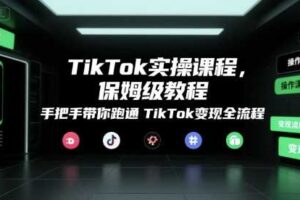 TikTok实操课程，保姆级教程，手把手带你跑通TikTok变现全流程