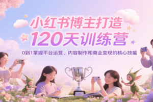 小红书博主打造120天训练营，0到1掌握平台运营、内容制作和商业变现