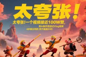 太夸张！一个视频接近100W赞，用AI制作西游记Vlog视频，全流程拆解来了(附万能提示词)