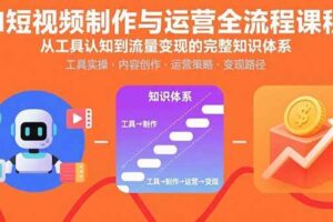 （15863期）AI短视频制作与运营全流程课程：从工具认知到流量变现的完整知识体系