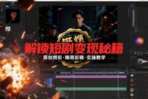 短剧拉新之原创燃剪精简剪辑实操课,解锁短剧变现秘籍