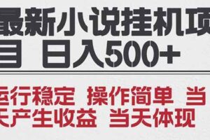 (16794期)2025全新小说挂机项目 年前吃肉 操作简单,单机当天收益1000+,收益无上限,可矩阵操作