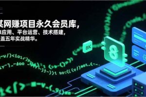 (16790期)网赚项目永久会员库,AI应用、平台运营、技术搭建,覆盖五年实战精华