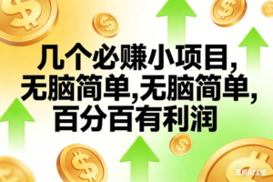 （16982期）10个必赚小项目，无脑简单，百分百有利润，副业首选，日入200+