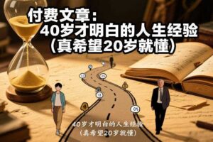 付费文章：40岁才明白的人生经验（真希望20岁就懂）