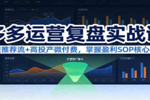 多多运营复盘实战课：无限推荐流+高投产微付费，掌握盈利SOP核心逻辑（更新）
