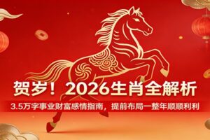 贺岁！2026生肖全解析，3.5万字事业财富感情指南，提前布局一整年顺顺利利