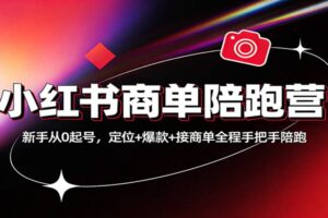 小红书商单陪跑营：新手从0起号，定位+爆款+接商单全程手把手陪跑