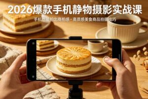 2026爆款手机静物摄影实战课，手机也能拍出商拍感，学会拍出高质感美食商品