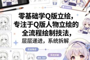 零基础学Q版立绘,专注于Q版人物立绘的全流程绘制技法,层层递进,系统拆解