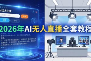 （17953期）2026年AI无人直播全套教程：OBS安装+软件配置+直播间搭建+话术生成+一键开播实操