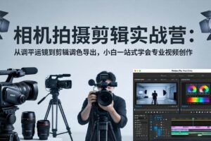 （18002期）相机拍摄剪辑实战营：从调平运镜到剪辑调色导出，小白一站式学会专业视频创作