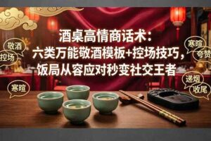 （18020期）付费文章：酒桌高情商话术：六类万能敬酒模板+控场技巧，饭局从容应对秒变社交王者
