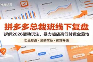 拼多多总裁班线下复盘：拆解2026活动玩法，暴力起店高低付费全落地