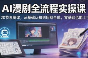 AI漫剧全流程实操课｜20节系统课，从基础认知到后期合成，零基础也能上手