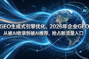 GEO生成式引擎优化，2026年企业GEO从被AI收录到被AI推荐，抢占新流量入口