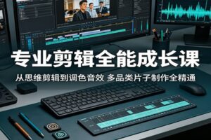 专业剪辑全能成长课:从思维剪辑到调色音效,多品类片子制作全精通
