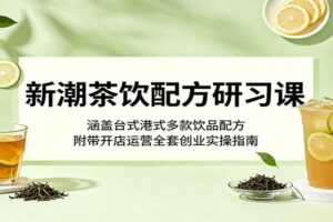新潮茶饮配方研习课:涵盖台式港式多款饮品配方,附带开店运营全套创业实操指南