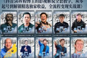 抖音24W粉丝博主的人物志解说教学,从内容打磨到流量变现,解锁抖音伙伴计划+精选收益双份收益