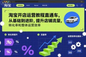 淘宝开店运营教程直通车，从基础到进阶，提升店铺流量，转化率和整体运营效率（更新26年05月27日）