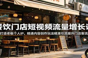 餐饮门店短视频流量增长课:打造老板个人IP,精通内容创作玩法精准引流提升门店客流
