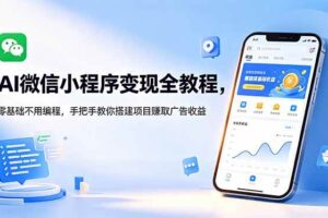 (18773期)AI微信小程序变现全教程,零基础不用编程,手把手教你搭建项目赚取广告收益